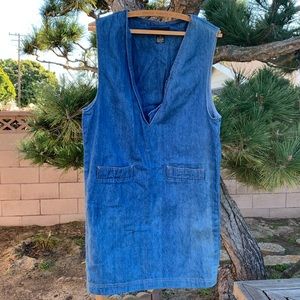 *VINTAGE* Boston Classics denim V collar dress